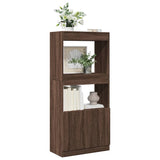 Highboard Brown Oak 63x33x140 cm Engineered Wood 855112