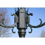 Garden Light Post 3-arms 230 cm Dark Green/Black Aluminium 40243