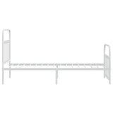 Bed Frame White Powder-Coated Steel Single Bed Frame 352638