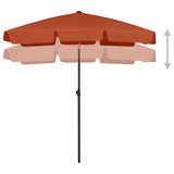 Beach Parasol Terracotta Polyester 180x120 cm Tiltable 314724