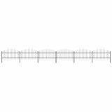 Garden Fence with Spear Top Steel 1070x125 cm Black 277726