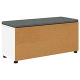 Hall Bench White 100 x 38 x 46 cm Engineered Wood and Fabric 891512