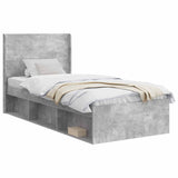 Bed Frame with Storage and Headboard Concrete Grey 100 x 200 cm 3413888