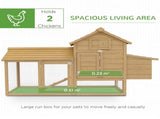Small Chicken Coop with Run Hen House Poultry Coops Cages Nesting Box Wood 150.5 x 54 x 87cm T3398P347608