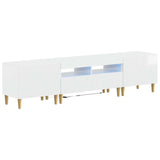 5 Piece LED TV Cabinet High Gloss White Engineered Wood 3416601