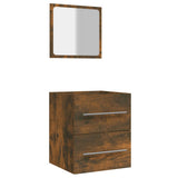 Bathroom Cabinet with Mirror Smoked Oak 41x38.5x48 cm Engineered Wood 820469