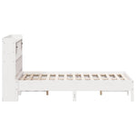 Bookcase Bed without Mattress White 135x190 cm Double Solid Wood Pine 3322925