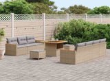 Garden Sofa Set 14 pcs Beige and Light Grey Poly Rattan 3364957