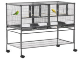 Large Bird Cage Parrot Cage with Divider, Slide Tray for Finch Canaries Parakeets Cockatiels, 95 x T3398P349805