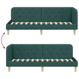 Corner Bed Frame with Headboard Dark Green 80 x 200 cm Fabric 42016557