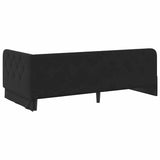 Corner Bed Frame with Headboard Black 90 x 190 cm Velvet 42016528