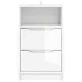 Bedside Table High Gloss White 40 x 30 x 467 cm Engineered Wood 888915