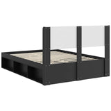 Bed Frame with Storage and Headboard Black 120 x 200 cm 3414228
