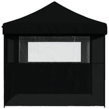 Foldable Party Tent Pop-Up with 3 Sidewalls Black 4005022