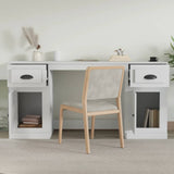 Desk with Cabinet White Engineered Wood 3185327