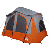 Camping Tent Cabin 5-Person Grey and Orange Waterproof 94754