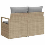 Garden Sofa with Cushion Beige 120 x 62 x 69cm Poly Rattan 42006755