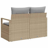 Garden Sofa with Cushion Beige 120 x 62 x 69cm Poly Rattan 42006765