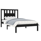 3104057 Bed Frame without Mattress Black Solid Wood 100x200 cm