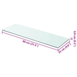 Shelves 2 pcs Panel Glass Clear 80x25 cm 3051575