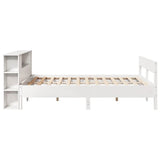 Bookcase Bed without Mattress White 140x190cm Solid Wood Pine 3322955