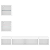 5 Piece TV Wall Units with LED White Engineered Wood 3216697