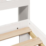 ZNTS Bookcase Bed without Mattress White 160x200 cm Solid Wood Pine 3309969