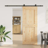 Sliding Door with Hardware Set 90x210 cm Solid Wood Pine 3332721