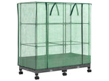 Garden Planter with Greenhouse Cover&Wheels 2 pcs Light Grey PP 3422977