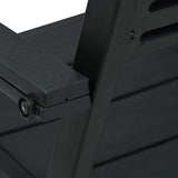 Garden Chair Set of 4 Black HDPE 4 chairs Durable 47886