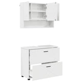 Bathroom Furniture Set with Drawer 2 pcs High Gloss White 3393017