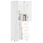 Highboard White 69.5x34x180 cm Engineered Wood 3195995