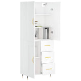 Highboard White 69.5x34x180 cm Engineered Wood 3195995