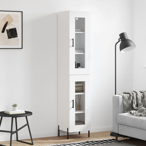 Highboard White 34.5x34x180 cm Engineered Wood 3199433