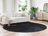 Faux Sheepskin Rug TAFALLA Black 160 cm Polyester 42021582