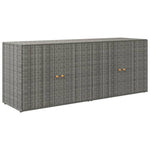 ZNTS Garden Storage Cabinet Grey 198x55.5x80 cm Poly Rattan 319871