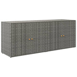 ZNTS Garden Storage Cabinet Grey 198x55.5x80 cm Poly Rattan 319871