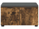 Hall Bench with Cushion with Shelf Smoked Oak 60 x 38 x 46 cm 891476