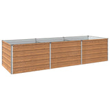Raised Garden Bed Wood Brown 240 x 80 x 55 cm cold-rolled steel 8006405