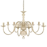 Antique White Metal Chandelier 8 x E14 Bulbs 241383