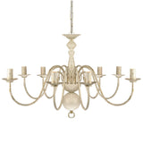 Antique White Metal Chandelier 8 x E14 Bulbs 241383