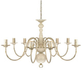241383 Antique White Metal Chandelier 8 x E14 Bulbs