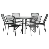 Stackable Garden Chair Set 7 pcs Anthracite Powder-coated Steel 3283759