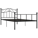 284523 Bed Frame without Mattress Black Metal 90x200 cm