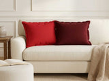 Throw Pillow 12 pcs HOUTEN Red 40 x 40 cm Faux Linen 932778