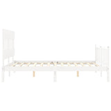 Bed Frame without Mattress White 160x200 cm Solid Wood Pine 3193347