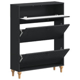 Shoe Cabinet ALKMAAR 78 x 24 x 103 cm Engineered Wood Black 896216