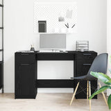 Desk with Drawer Black Oak 133 x 50 x 75 cm Engineered Wood 3332512