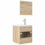 3 Piece Bathroom Furniture Set Sonoma Oak Engineered Wood 3325017