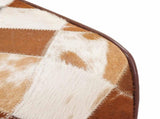 Bench 40 x 30 x 45 cm Real Leather Brown Patchwork 42042101